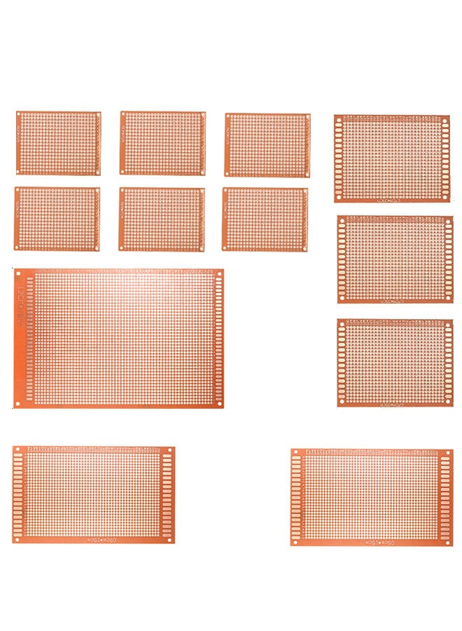 NIBEMINENT 12-Piece Prototype Universal Printed Circuit Board DIY Kit Brown - Image 1