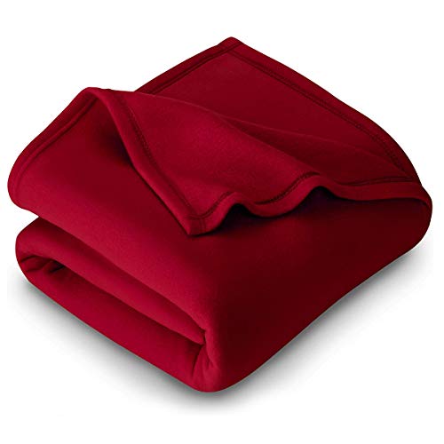 Purav Light Fleece Blanket for Double Bed Soft, Woolen, Winter & Traveling Blanket Ideal AC & Warm Bedsheets & All-Season Blanket Polar Fleece & Micro Mink -90" X 90''-1 Pc, Maroon - Image 1