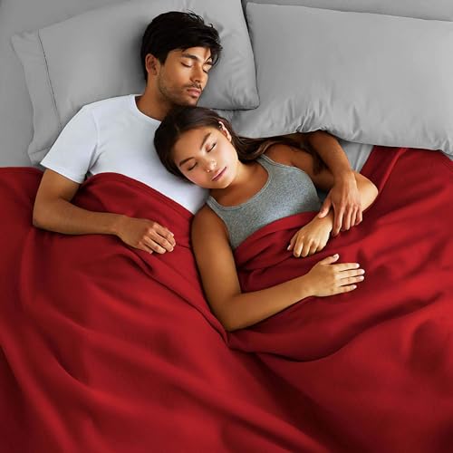 Purav Light Fleece Blanket for Double Bed Soft, Woolen, Winter & Traveling Blanket Ideal AC & Warm Bedsheets & All-Season Blanket Polar Fleece & Micro Mink -90" X 90''-1 Pc, Maroon - Image 5