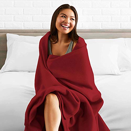 Purav Light Fleece Blanket for Double Bed Soft, Woolen, Winter & Traveling Blanket Ideal AC & Warm Bedsheets & All-Season Blanket Polar Fleece & Micro Mink -90" X 90''-1 Pc, Maroon - Image 4