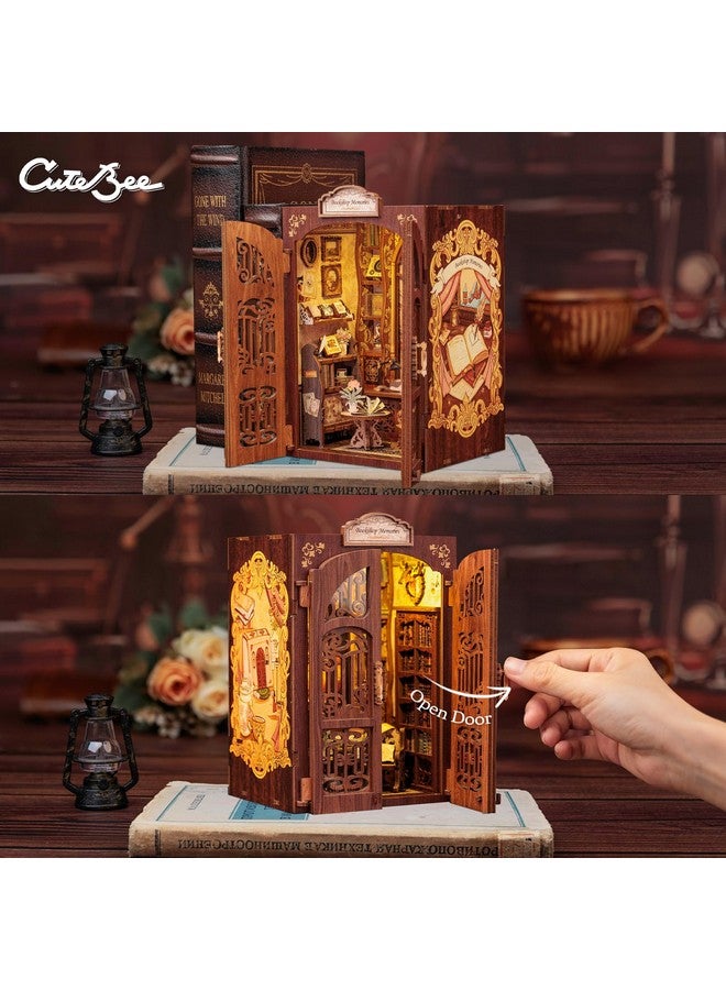 CuteBee CUTEBEE Book Nook Kit - DIY Miniature House Kit for Adults, Teens and Beginners, Dollhouse Booknook Tiny House Library Model Build Bookshelf Decor, Gifts for Family, Friends - Image 3