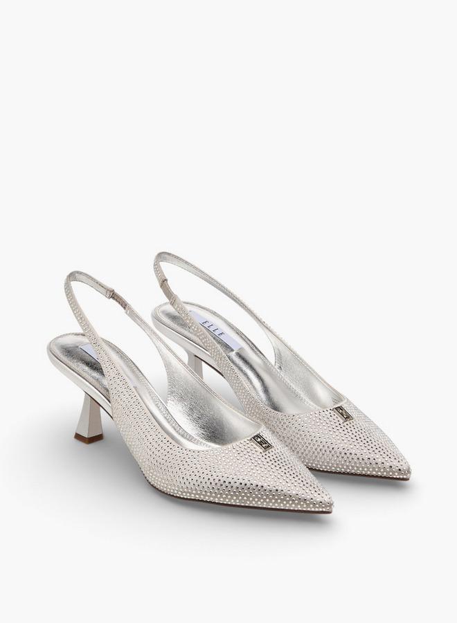 Elle Women Kitten Heel Slingback Shoes - Image 3