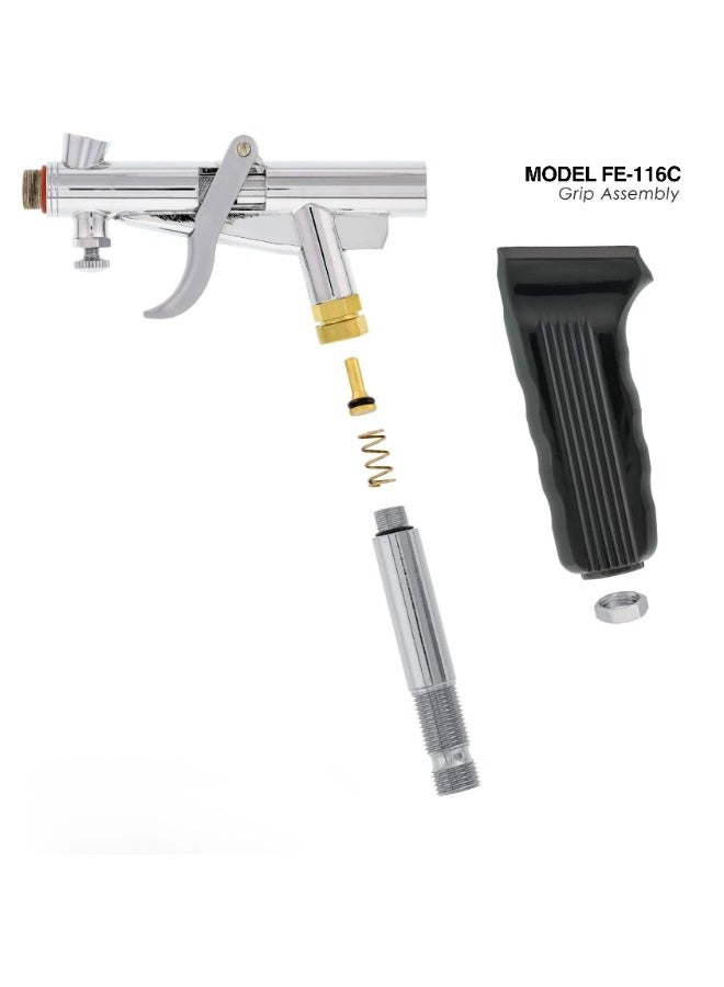 فينجدا طقم إيربرش Fengda Elite 0.3, 0.5 & 0.8mm جرافيتي فيد، مسدس مزدوج الحركة، مع 3 كوبايات قابلة للتبديل، فونيات وإبرة، وخراطيم هواء مضفر 2 متر (FE-116C) - Image 4