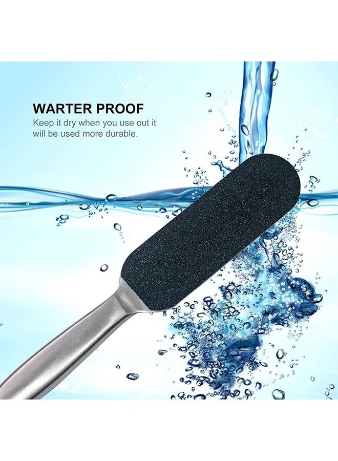 مبرد قدم للعناية بالقدمين ومزيل للكالو من 11 قطعة للبشرة الصلبة، مبرد قدم من الفولاذ المقاوم للصدأ مع 10 وسادات بديلة مجانية لإعادة التعبئة - Image 5