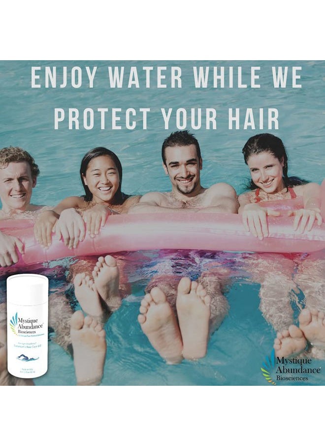 Mystique Abundance - (Patent Pending) Herbal Swimmer's Hair Care Oil - Pre-Swim Defense, Chlorine Removal, Beach Protection, Aqua-Guard, Anti-Dandruff, Dryness Remover for Scalp and Hair - Image 1