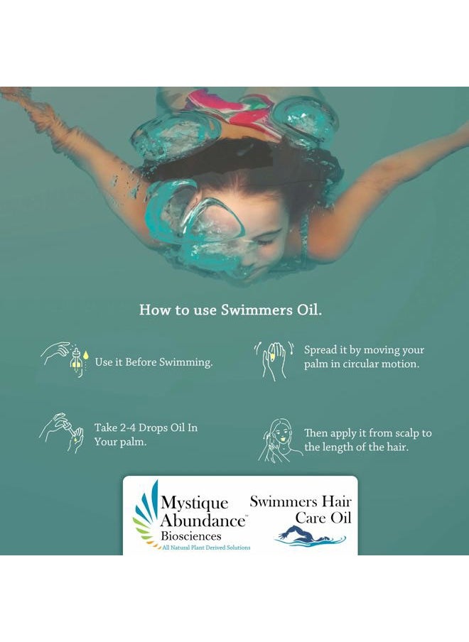 Mystique Abundance - (Patent Pending) Herbal Swimmer's Hair Care Oil - Pre-Swim Defense, Chlorine Removal, Beach Protection, Aqua-Guard, Anti-Dandruff, Dryness Remover for Scalp and Hair - Image 1