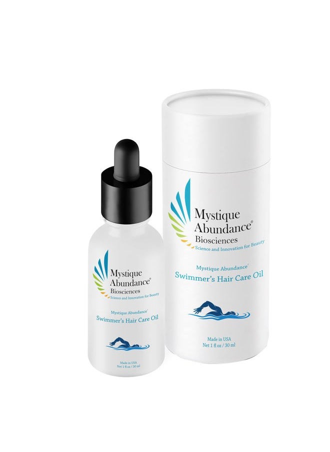 Mystique Abundance - (Patent Pending) Herbal Swimmer's Hair Care Oil - Pre-Swim Defense, Chlorine Removal, Beach Protection, Aqua-Guard, Anti-Dandruff, Dryness Remover for Scalp and Hair - Image 1