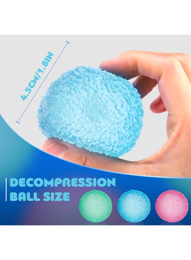 3 قطع كرات حسية، كرة ضغط لتخفيف التوتر للأطفال، ألعاب سكويشي للتململ، كرات متعددة النسيج عالية الكثافة محشوة بجل الذاكرة لتخفيف القلق - سكوشي لعبة ضغط ناعمة للكبار - Image 2