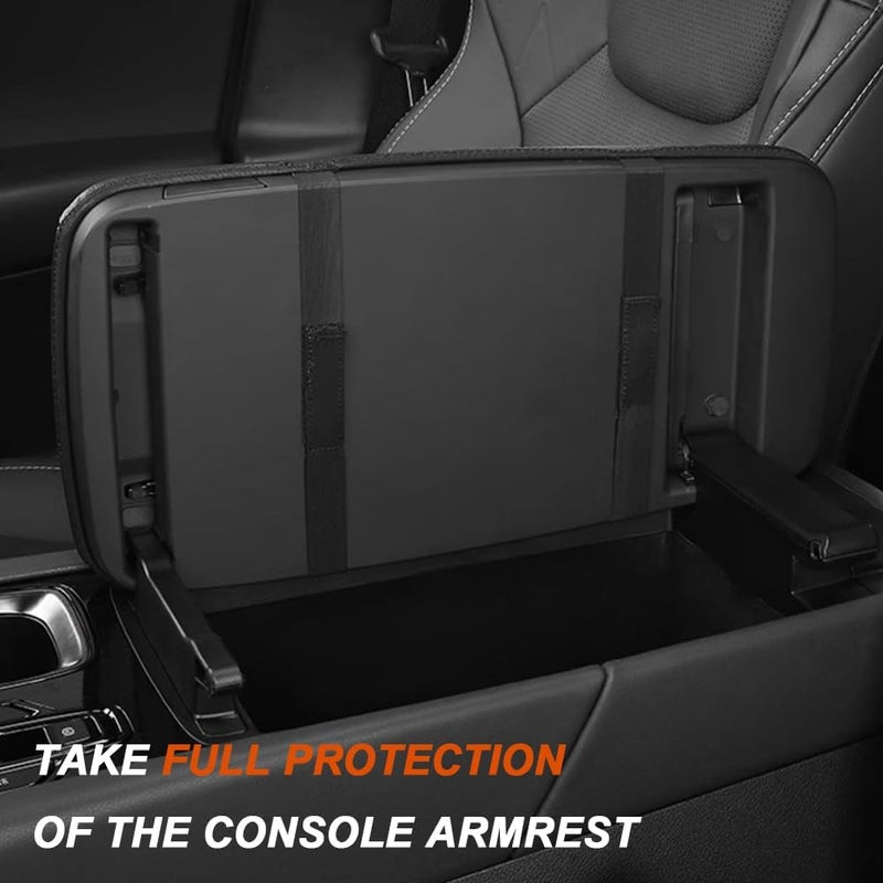 DEYTOP Center Console Cover for Lexus RX350 RX350h RX450h+ RX500h 2023 2024 2025 Accessories Car Armrest Cover for Lexus RX 350 2023 Accessories Anti-Scratch Leather Armrest Protector (White) - Image 5