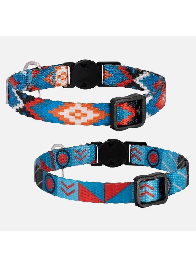 CollarDirect Cat Collar Breakaway Set of 2 PCS Tribal Pattern Aztec Pet Safety Adjustable Kitten Collar with Bell (Pattern 3 + Pattern 1) - Image 5