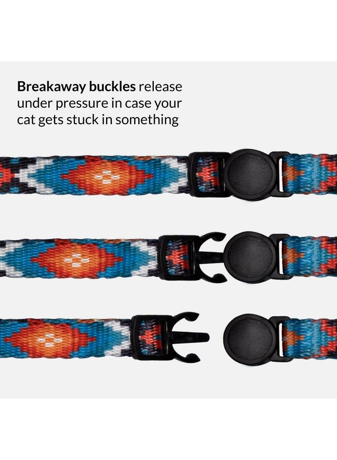 CollarDirect Cat Collar Breakaway Set of 2 PCS Tribal Pattern Aztec Pet Safety Adjustable Kitten Collar with Bell (Pattern 3 + Pattern 1) - Image 4