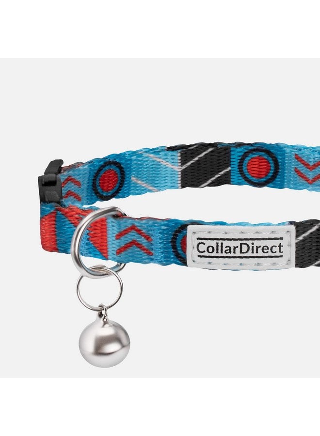CollarDirect Cat Collar Breakaway Set of 2 PCS Tribal Pattern Aztec Pet Safety Adjustable Kitten Collar with Bell (Pattern 3 + Pattern 1) - Image 2