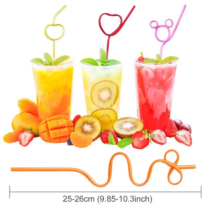 CVNDKN 24 Pcs Silly Crazy Straws for Kids Reusable Plastic Loop Curly Crazy Drinking Straws for Classroom Activities Valentines Day Gift Christmas Birthday Wedding Party Supplies Decoration - Image 2