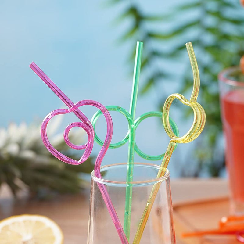 CVNDKN 24 Pcs Silly Crazy Straws for Kids Reusable Plastic Loop Curly Crazy Drinking Straws for Classroom Activities Valentines Day Gift Christmas Birthday Wedding Party Supplies Decoration - Image 3