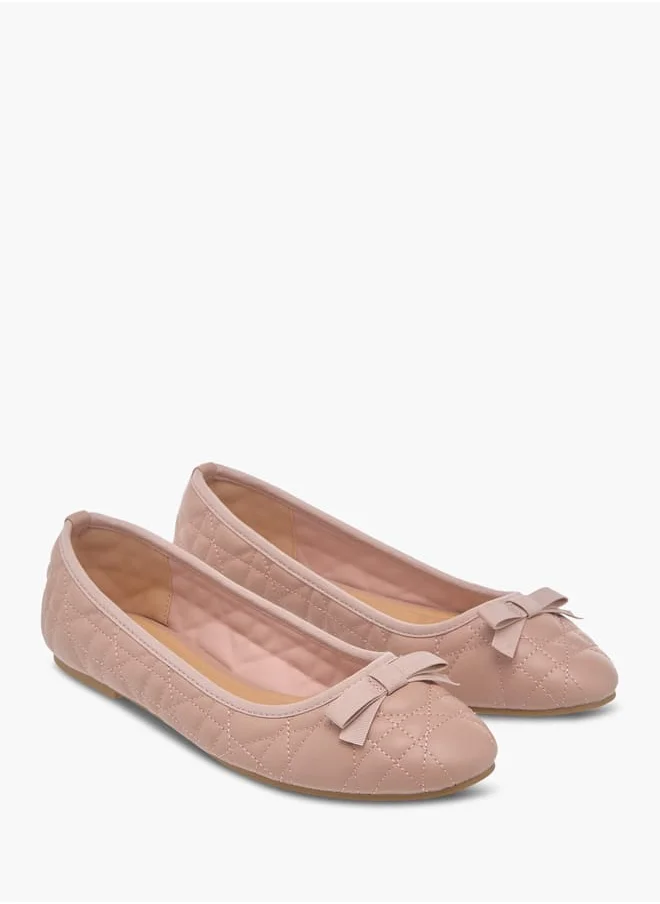 سيليست Womens Quilted Slip-On Ballerina Shoes