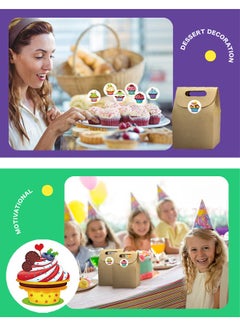Royee 1000 Piece 2 Rolls Round Cake Incentive Roll Stickers for Kids Birthday 500 Piece Per Roll  - Image 4