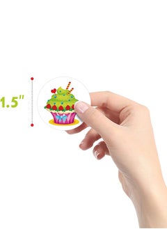 Royee 1000 Piece 2 Rolls Round Cake Incentive Roll Stickers for Kids Birthday 500 Piece Per Roll  - Image 2