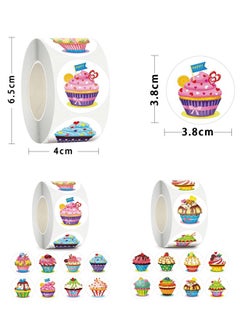 Royee 1000 Piece 2 Rolls Round Cake Incentive Roll Stickers for Kids Birthday 500 Piece Per Roll  - Image 3