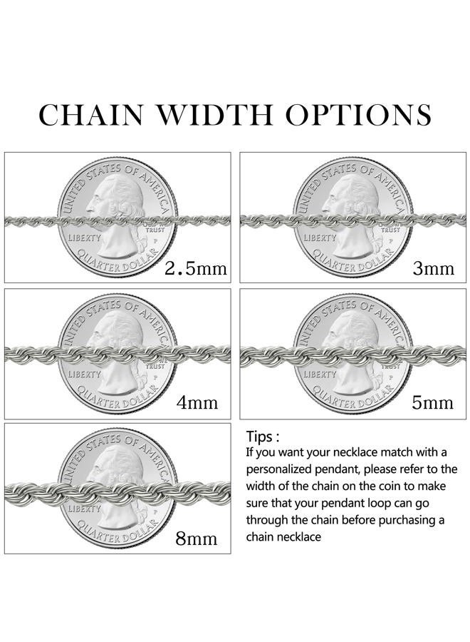 HolyFast 2-10mm Twist Chain Necklace Stainless Steel Necklace 16-38 Inches Men Women Jewellery 4mm wide-16 inches - Image 3