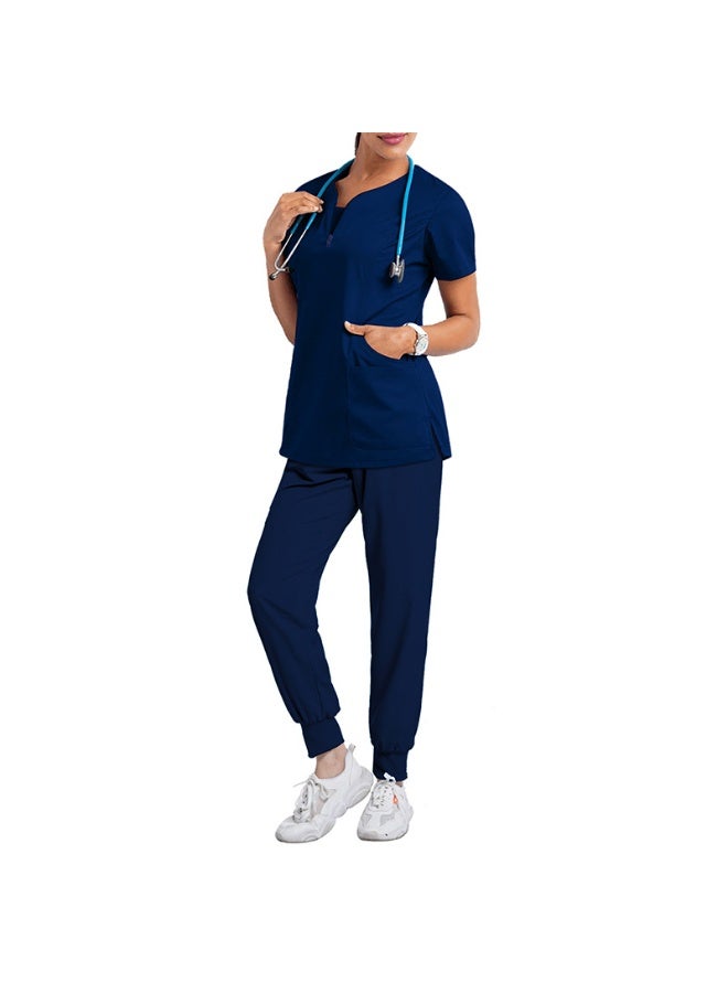 NIBEMINENT Surgical Uniforms Woman Scrub Set Medical Nurse Beauty Salon Workwear Clinical Scrubs Top + Pant Spa Doctor Nursing Tunic Suit - Image 1