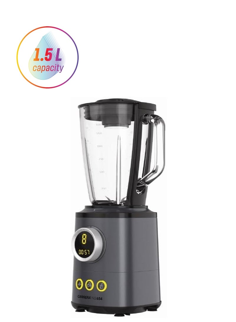 Carrera CARRERA Digital Table Blender No 654 - 1.5L Glass Jar, 6 Stainless Steel Blades, 10 Adjustable Speeds, Preset Programs, LED Display, Double Safety Lock, 18,000 RPM - Image 1