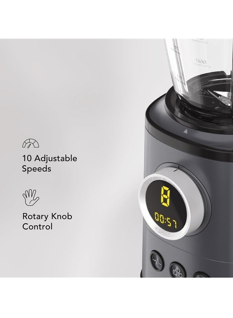 Carrera CARRERA Digital Table Blender No 654 - 1.5L Glass Jar, 6 Stainless Steel Blades, 10 Adjustable Speeds, Preset Programs, LED Display, Double Safety Lock, 18,000 RPM - Image 3