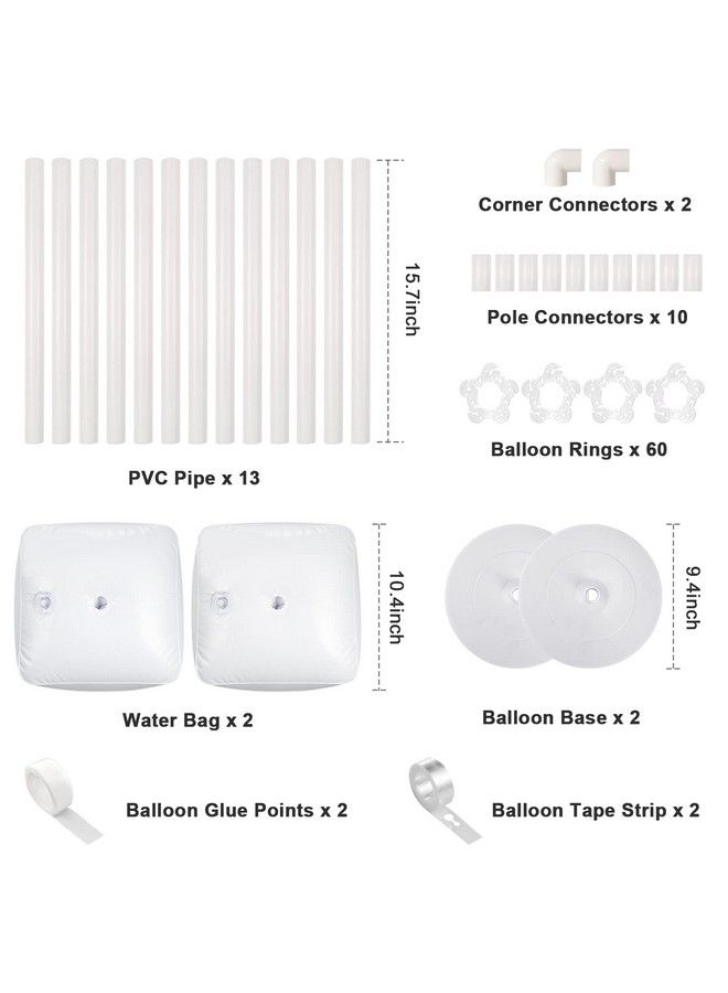 Pllieay حامل قوس بالونات بارتفاع 6.5 قدم مع قاعدة، مجموعتان من حامل عمود البالونات بقياس 78.7 بوصة مع قاعدة ونقطة غراء البالونات لبرج البالونات لحفلات الزفاف وأعياد الميلاد والديكور - Image 4