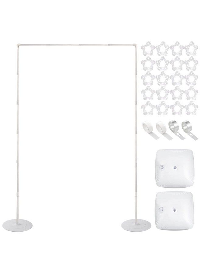 Pllieay حامل قوس بالونات بارتفاع 6.5 قدم مع قاعدة، مجموعتان من حامل عمود البالونات بقياس 78.7 بوصة مع قاعدة ونقطة غراء البالونات لبرج البالونات لحفلات الزفاف وأعياد الميلاد والديكور - Image 2