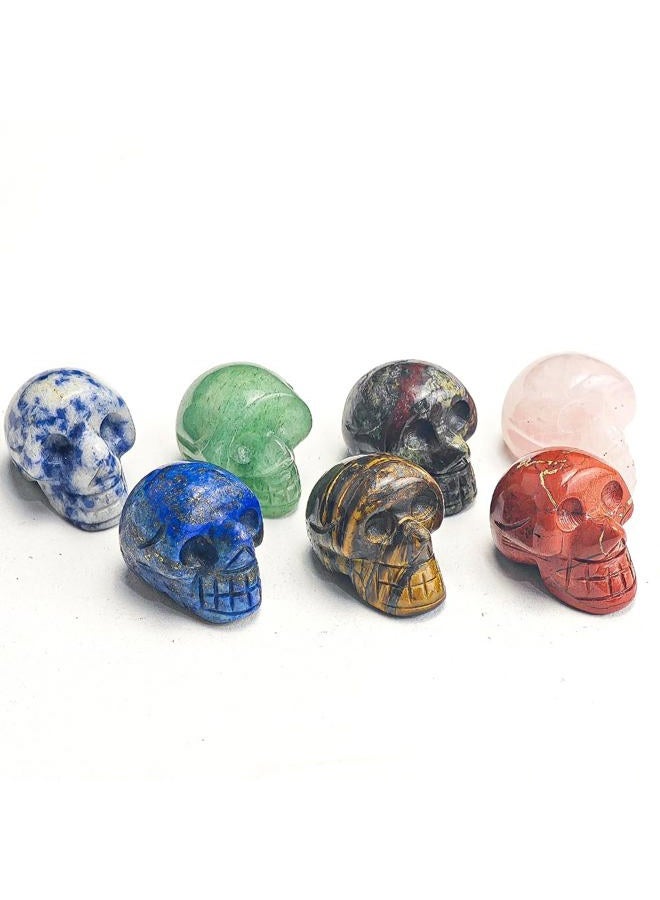 AierCrystal 14pcs 1 inch Natural Crystals Skulls Mineral Gems Ghost Head Polished Carved Reiki Healing Gift Desktop Home Decor Stone Crafts Statues (Natural Crystal - random14pcs) - Image 4