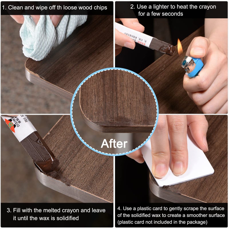 uxcell Wood Wax Filler Stick, Furniture Crayons Wooden Repair Wax Filler Stick Touch Up Wax Paint Pens for Scratches Holes Floor Laminate Tables Desks, Taupe - Image 5