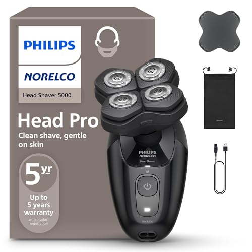 Norelco Philips Norelco Head Shaver Pro 5000 Series - Electric Shaver for Men and Women, 360° Flexing Head & ComfortCut Blades for Clean Shave, Gentle on Skin, Model HS5980/40 - Image 1