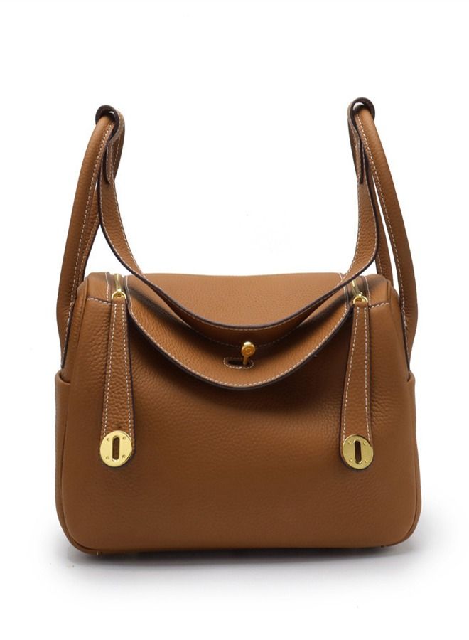 Loquat Leather One-shoulder Portable Pillow Bag Brown  - Image 2