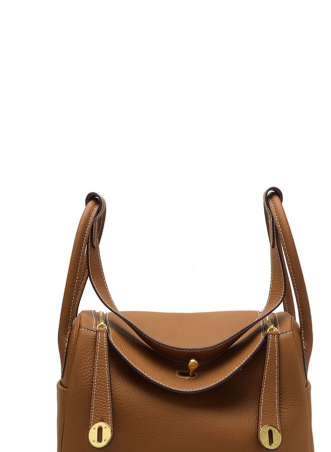 Loquat Leather One-shoulder Portable Pillow Bag Brown  - Image 4