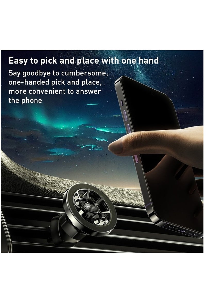 Yesido C158 2 in 1 Magnetic Ring Car Dashboard Air Vent Phone Holder (Black) - Image 4