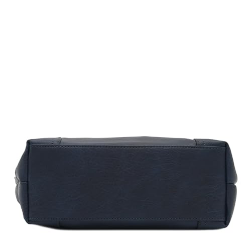 Alyssa Hobo Shoulder Bag with Big Snap Hook Hardware (Navy) - Image 4