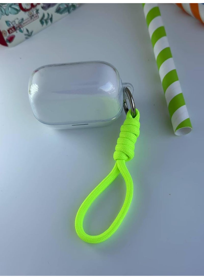 Clear Silicone Case for Soundcore Anker K20i Case With Rope,Cover, Protective Skin Compitable with k20i Wireless Headphones Headset (Clear with Rope) (EARBUDS NOT INCLUDED) (Neon Green) - Image 4