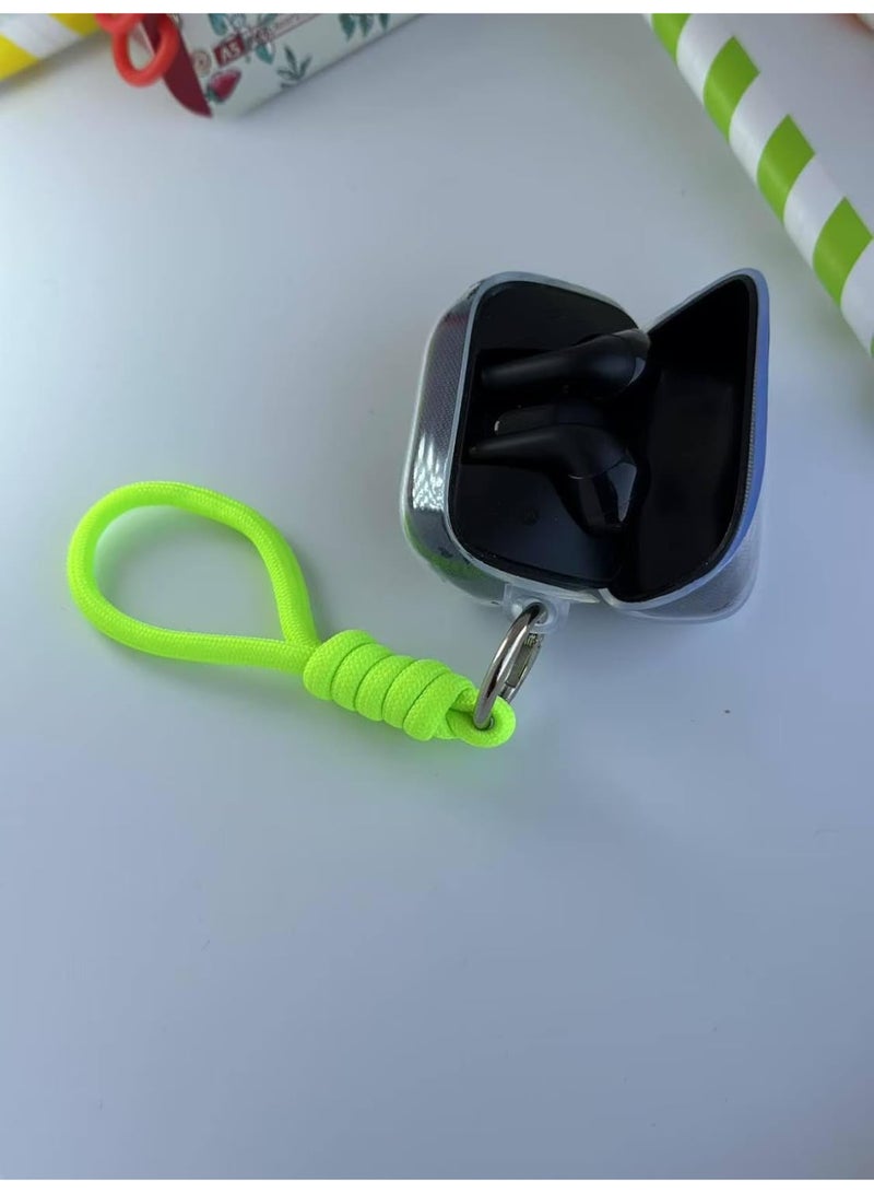Clear Silicone Case for Soundcore Anker K20i Case With Rope,Cover, Protective Skin Compitable with k20i Wireless Headphones Headset (Clear with Rope) (EARBUDS NOT INCLUDED) (Neon Green) - Image 3