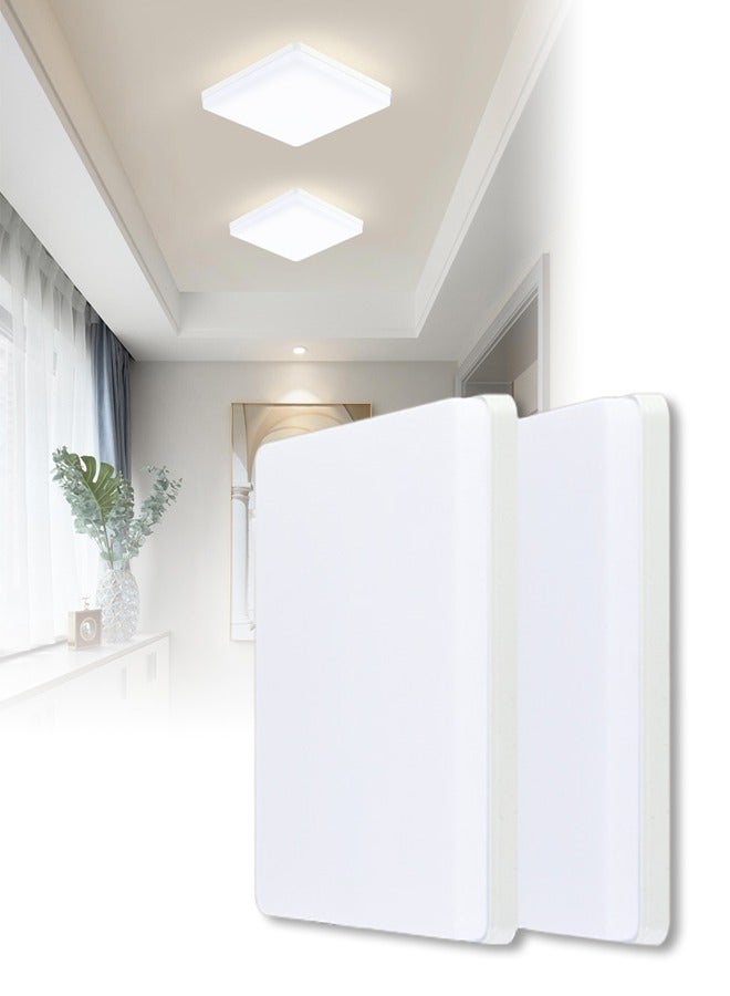 DUNISO LED Ceiling Light，Flush Mount Square Ceiling Light, Alloy Plastic Corridor Light, 6500K, Moisture Proof, Energy Saving, Easy To Clean, Suitable For Bedroom, Kitchen, Dining Room, Living Room, 180 * 180mm - Image 1