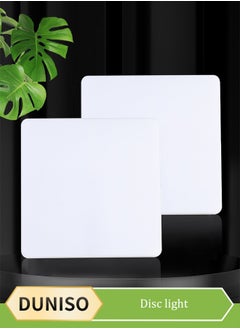 DUNISO LED Ceiling Light，Flush Mount Square Ceiling Light, Alloy Plastic Corridor Light, 6500K, 18W, Moisture Proof, Energy Saving, Easy To Clean, Suitable For Bedroom, Kitchen, Dining Room, Living Room, 180 * 180mm  - Image 1