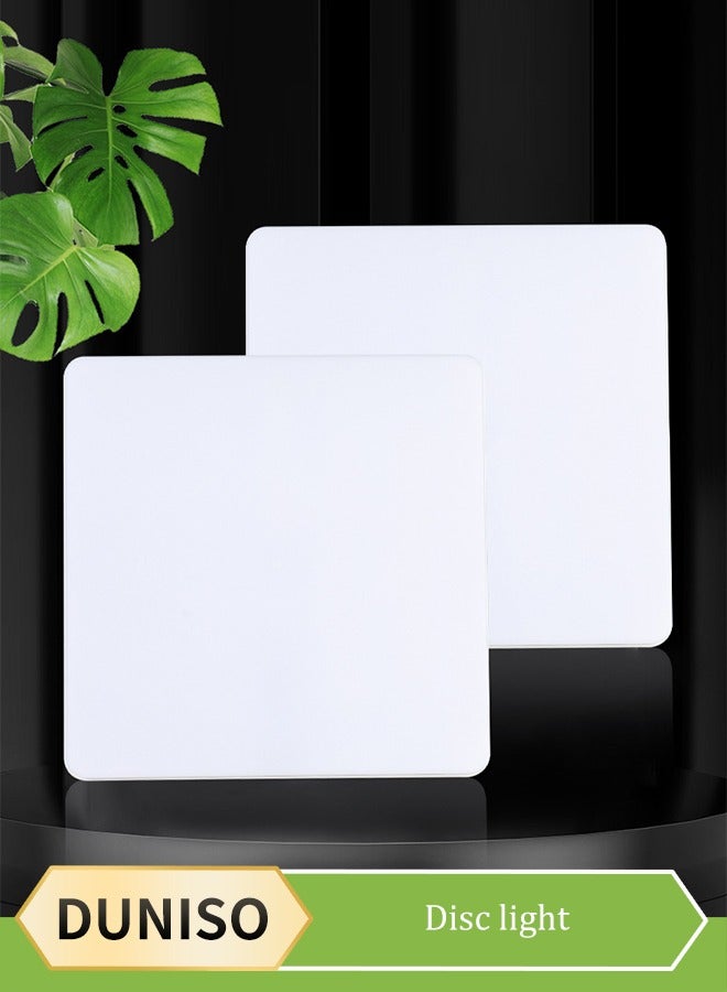 DUNISO LED Ceiling Light，Flush Mount Square Ceiling Light, Alloy Plastic Corridor Light, 6500K, 18W, Moisture Proof, Energy Saving, Easy To Clean, Suitable For Bedroom, Kitchen, Dining Room, Living Room, 180 * 180mm  - Image 1
