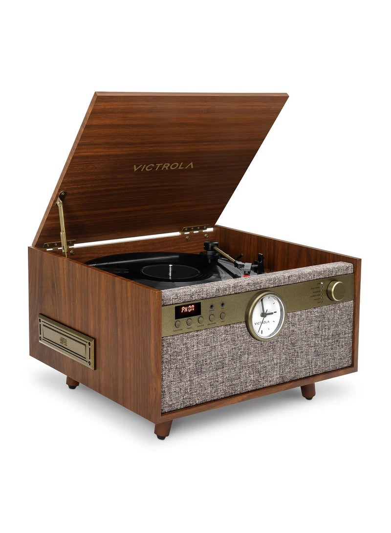 Victrola Century Signature 6-in-1 Vinyl Record Player & Music Center - 3-Speed Turntable, CD & Cassette Player, VINYLSTREAM, Bluetooth & 3.5mm Aux, Record Player with Speakers, Walnut - Image 1