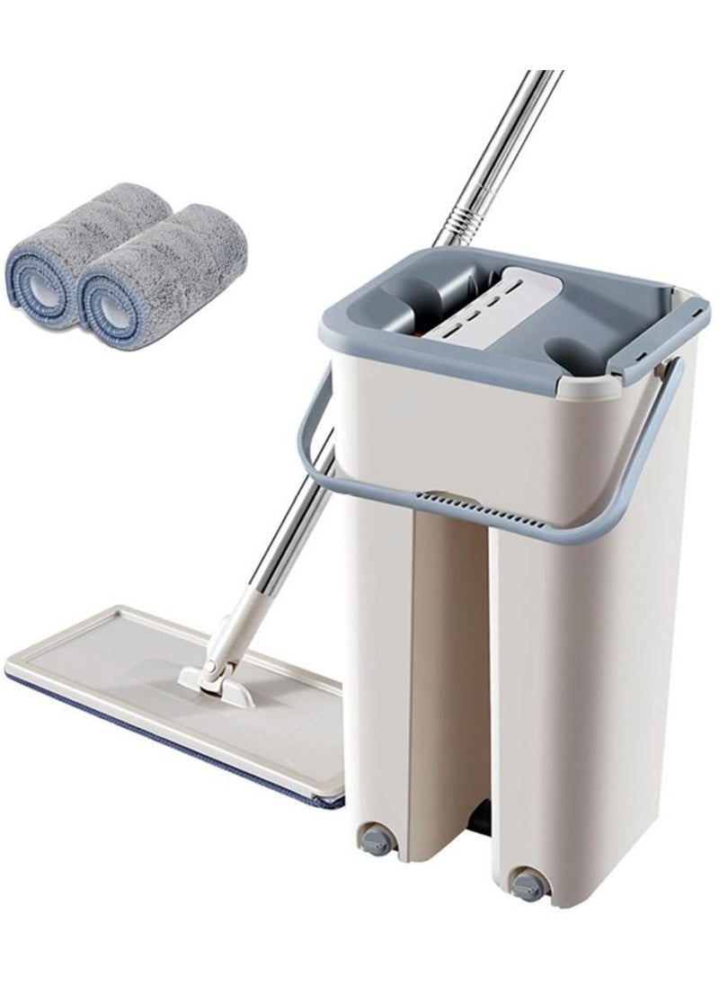 Scratch New Mop Self-Wash And Squeeze Dry Flat Mop With Bucket Mop Pads 2 In 1 mop  - Image 2