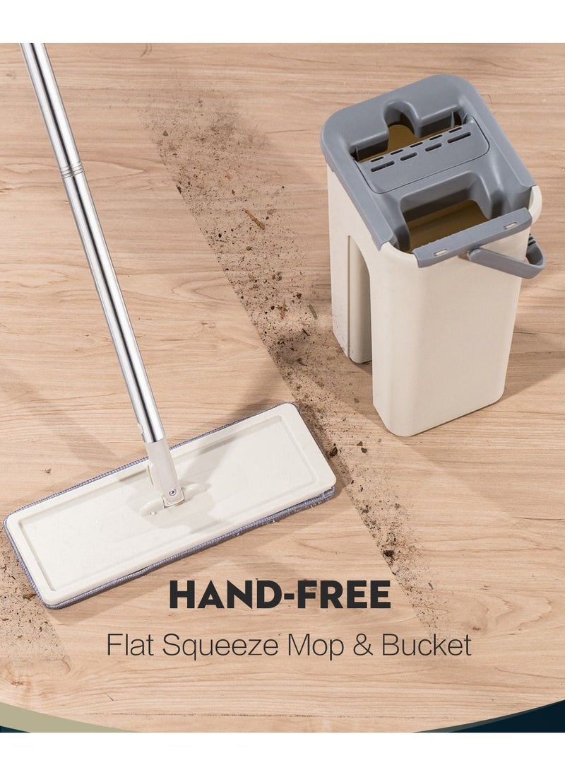 Scratch New Mop Self-Wash And Squeeze Dry Flat Mop With Bucket Mop Pads 2 In 1 mop  - Image 5