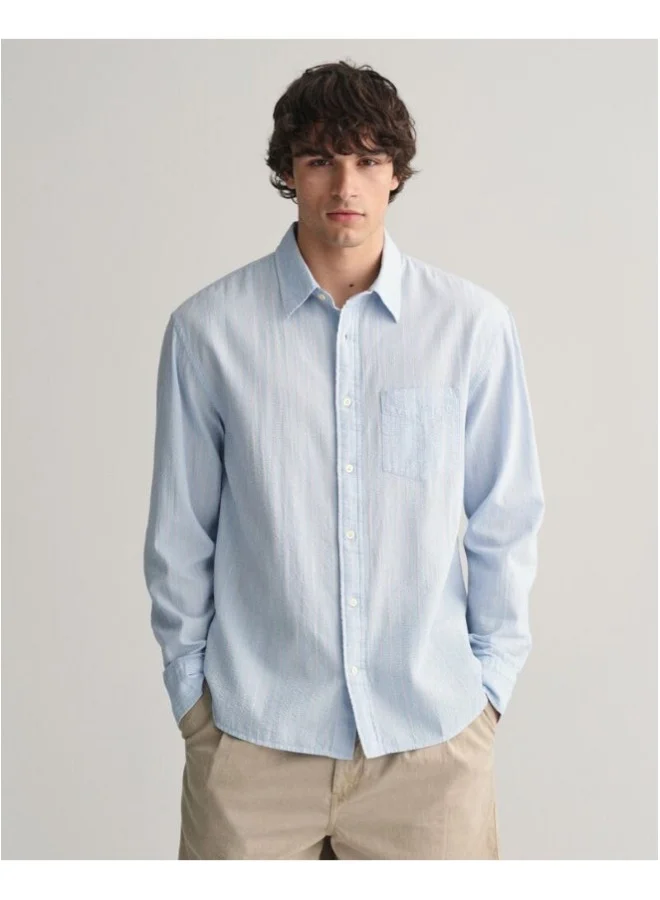 غانت Gant Relaxed Fit Pinstriped Seersucker Shirt