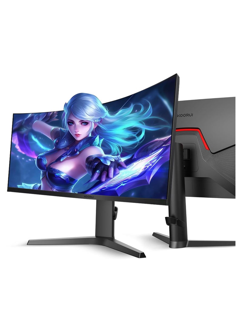 KOORUI - 34-Inch Curved Ultrawide Gaming Monitor - WQHD 3440x1440 Resolution, 165 Hz Refresh Rate, 1ms Adaptive Sync with HDMI and Display Ports 34E6UC - Image 1