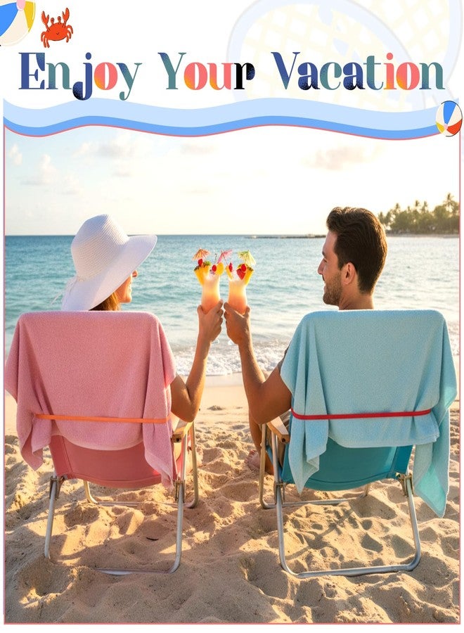 Larrel 6PCS Beach Towel Bands for Beach Chairs, Cruise Chairs Towel Bands, Great Alternative to Beach-Towel Clips, Towel-Band for Pool Chair and Cruise Ship (Red, Yellow, Orange, Green, Blue, Purple) - Image 4
