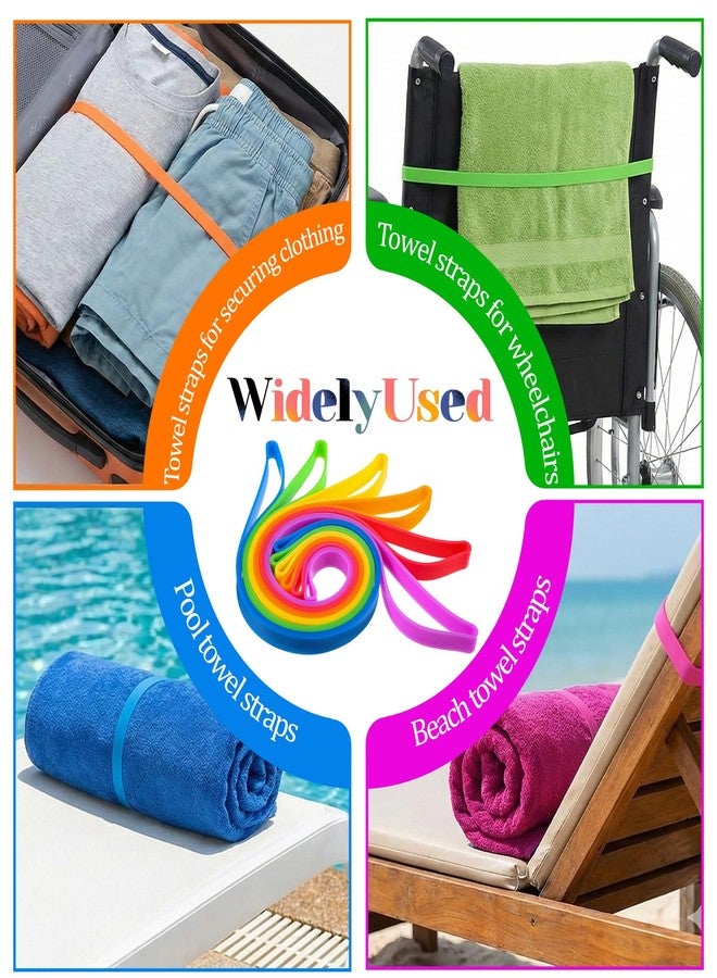 Larrel 6PCS Beach Towel Bands for Beach Chairs, Cruise Chairs Towel Bands, Great Alternative to Beach-Towel Clips, Towel-Band for Pool Chair and Cruise Ship (Red, Yellow, Orange, Green, Blue, Purple) - Image 5