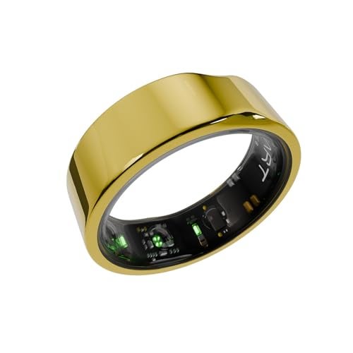 FITTR HART X2 Smart Ring, 8+ Days Battery, Fitness Tracker for Sleep, Recovery, Stress,Workout, Live Heartrate, Calories, Smart Ring for Men & Women, Buy Sizing Kit First, Titanium(Sterling Gold,13) - Image 1
