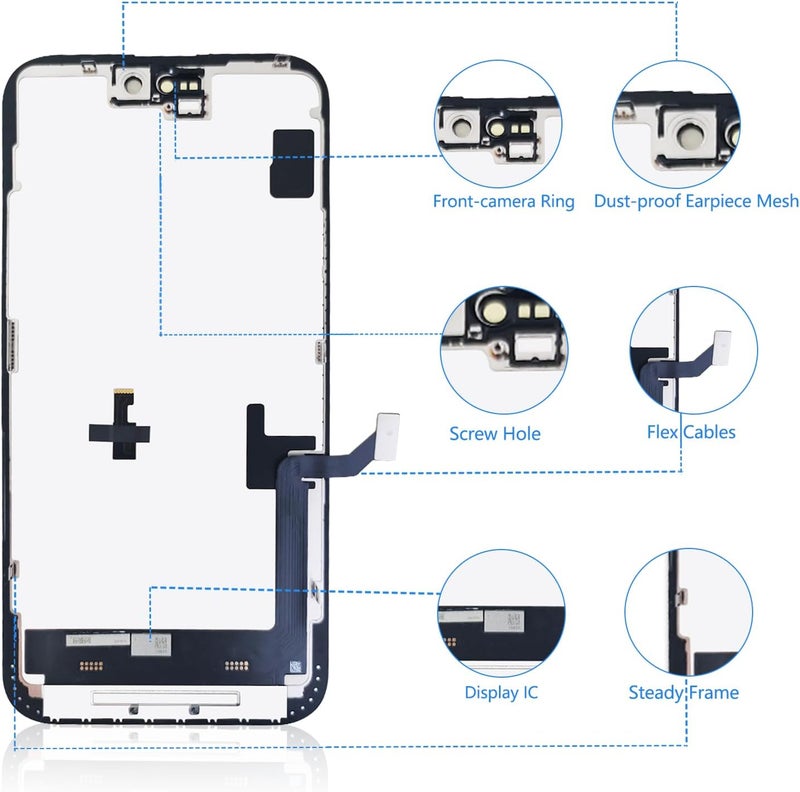 Diykitpl for iPhone 15 Plus Screen Replacement 6.7 inch Full HD, 3D Touch LCD Screen Display Digitizer Assembly with Repair kit, Compatible for Model A2847, A3093, A3096, A3094 - Image 2