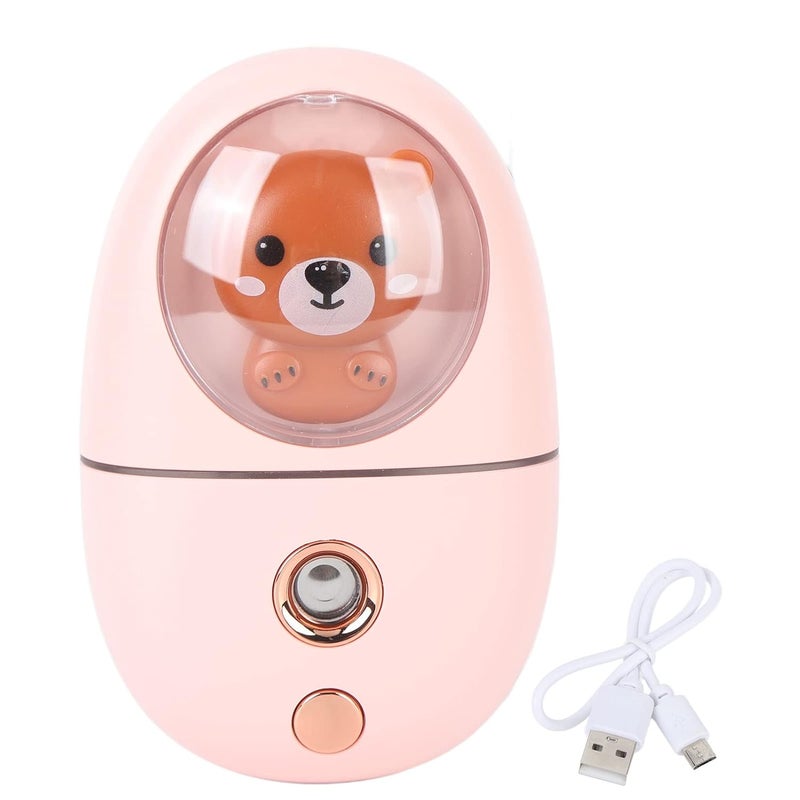 Face Sprayer, Cute Animal USB Rechargeable Face Humidifier Handheld Humidifier Portable Facial Steamer For Travelling 35ml 500mah (Pink) - Image 1